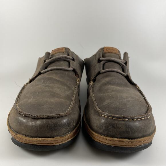 Olukai Shoes Ohana Lace Up Nubuck Leather Slip Ons Loafers Mens Size 8.5 Loafer main image 4
